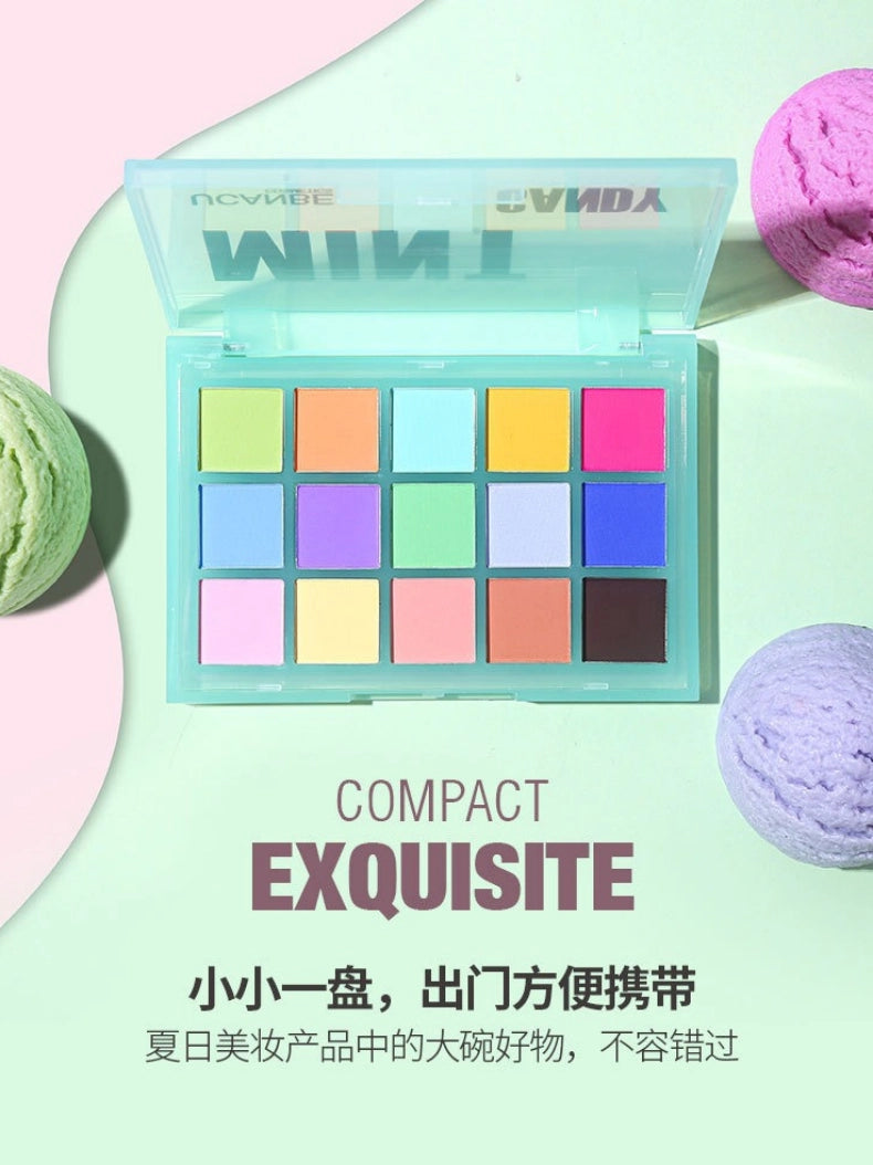 15 Colors Eyeshadow Palette Mint Candy 10.8g