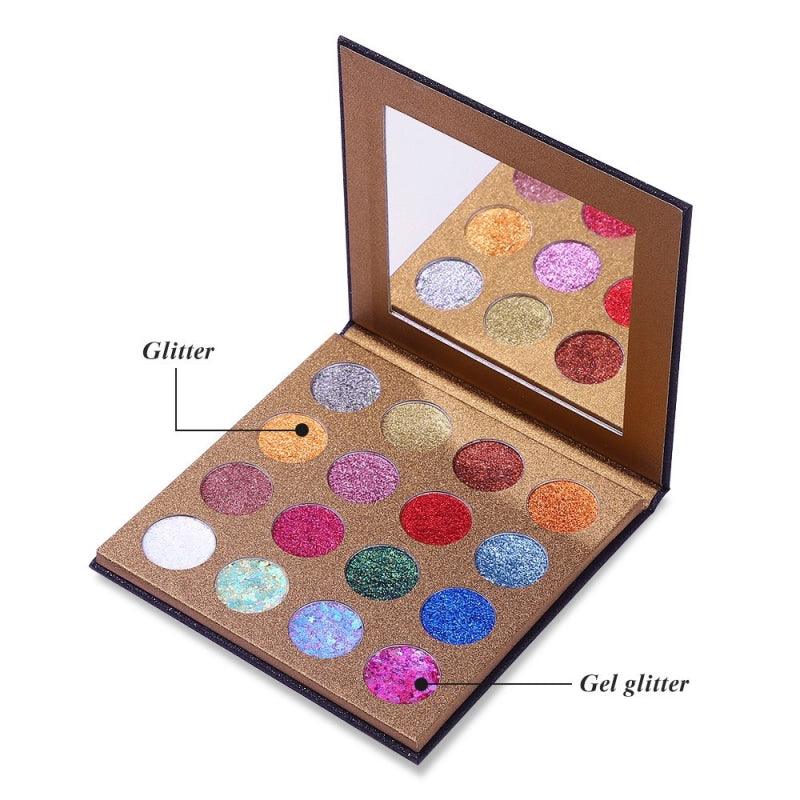 16 Colors Glitter Eyeshadow Starry Palette 16*1.5g