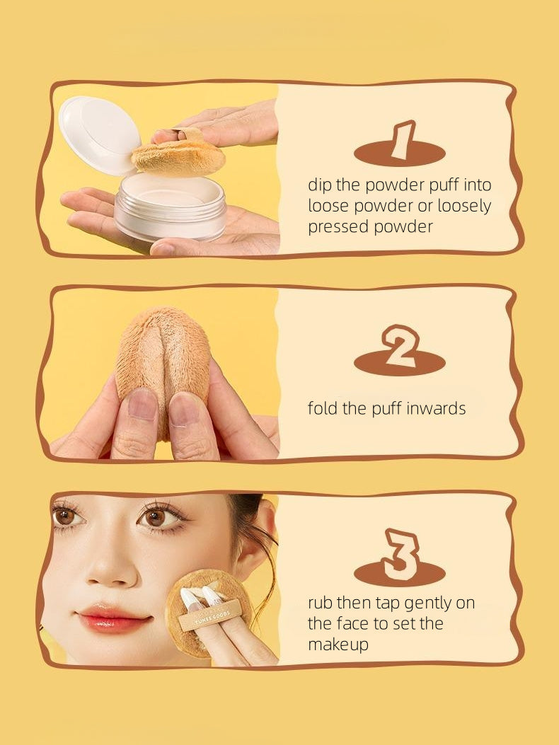 Amortals X TUNEE GOODS Round Shaped Loose Powder Puffs*2