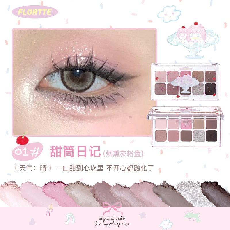 FLORTTE Wackky 10 Colors Eyeshadow Palette 7.5g