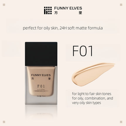 FunnyElves - Long Lasting Foundation Dry or Oily Skin Formula 25ml