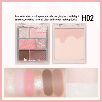 HOLDLIVE - 3 in 1 Face Palette Powder Blusher Eyeshadow 16g