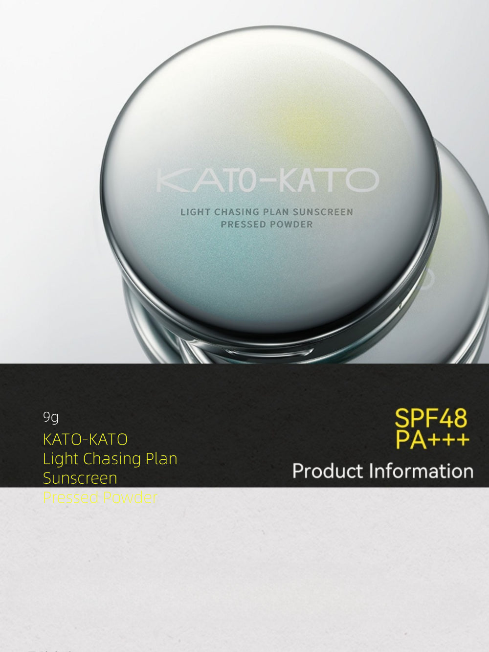 KATOKATO - Light Chasing Plan Sunscreen Pressed Powder 9g SPF48 PA+++