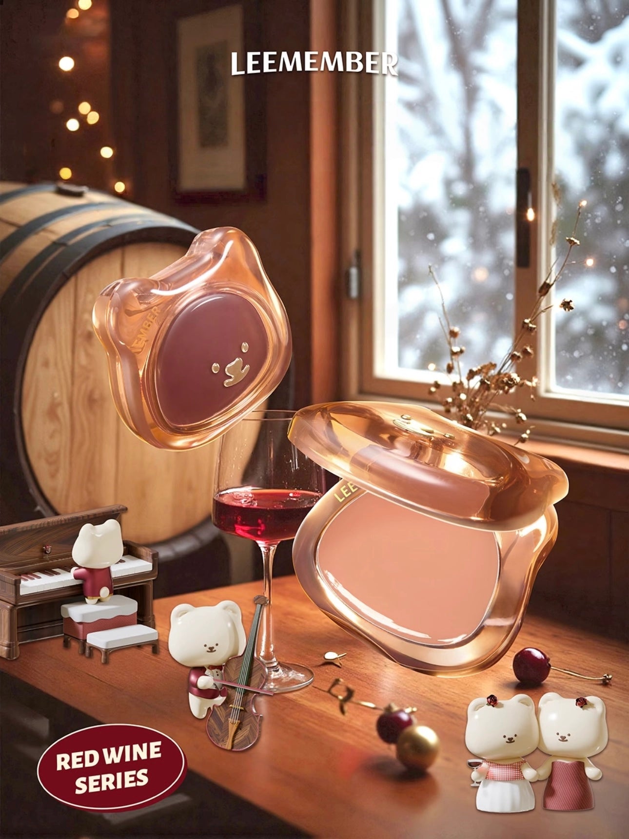 LEEMEMBER - Purple Floral Bear Hydrating Cream Blush 4g