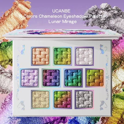 UCANBE - 10 Colors Chameleon Eyeshadow Palette Lunar Mirage 7g