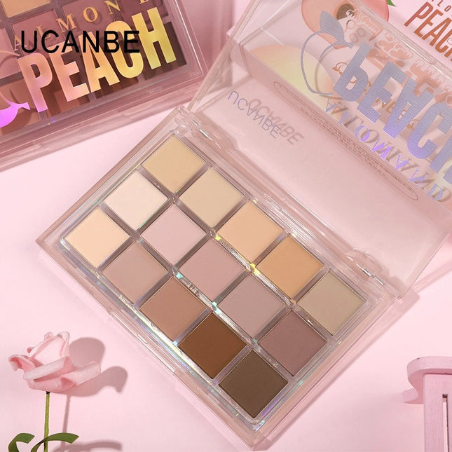 UCANBE - 15 Colors Eyeshadow Palette Almond Peach 800mg*15