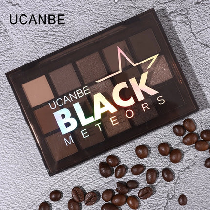 UCANBE - 15 Colors Eyeshadow Palette Black Meteors 10.8g