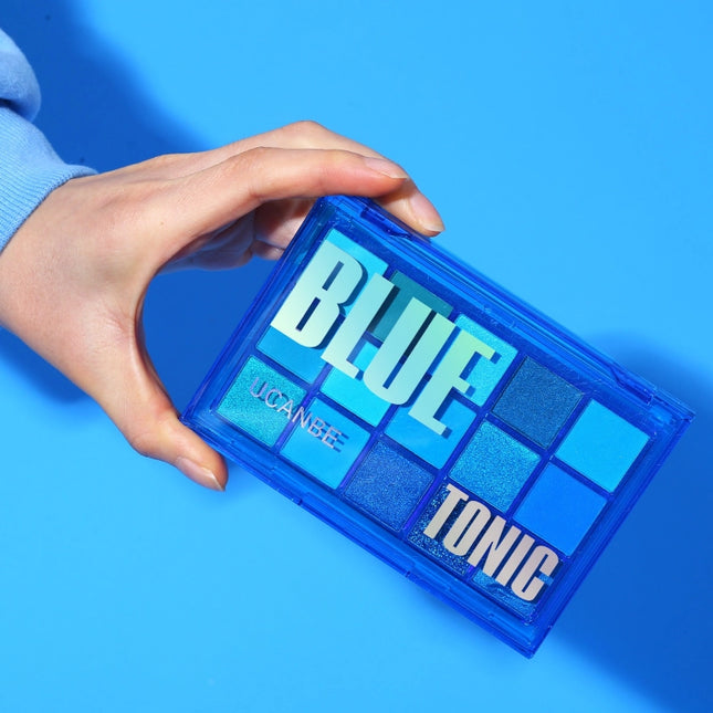 UCANBE - 15 Colors Eyeshadow Palette Blue Tonic 10.8g