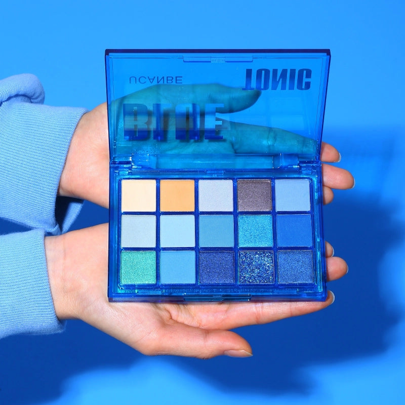 UCANBE 15 Colors Eyeshadow Palette Blue Tonic 10.8g