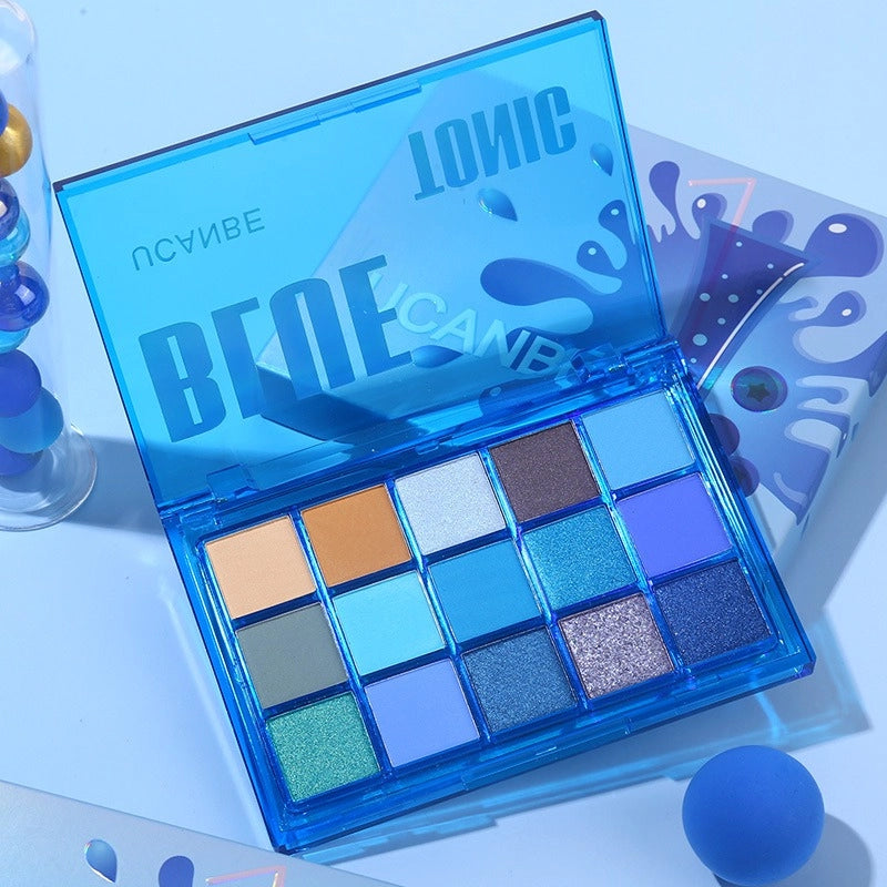 UCANBE 15 Colors Eyeshadow Palette Blue Tonic 10.8g