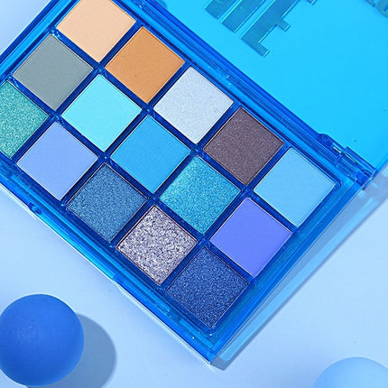 UCANBE - 15 Colors Eyeshadow Palette Blue Tonic 10.8g