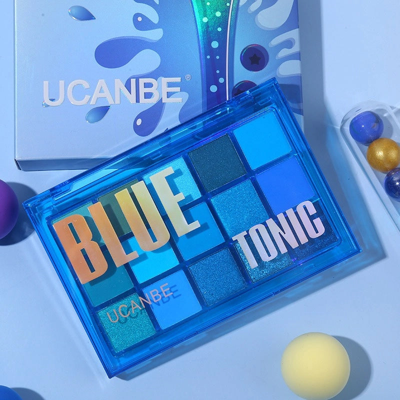 UCANBE 15 Colors Eyeshadow Palette Blue Tonic 10.8g