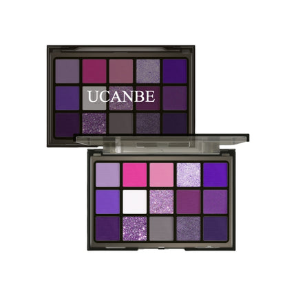 UCANBE - 15 Colors Eyeshadow Palette Purple Witch 10.8g