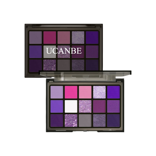UCANBE - 15 Colors Eyeshadow Palette Purple Witch 10.8g