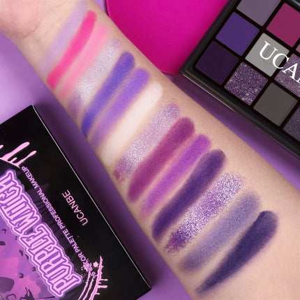 UCANBE - 15 Colors Eyeshadow Palette Purple Witch 10.8g