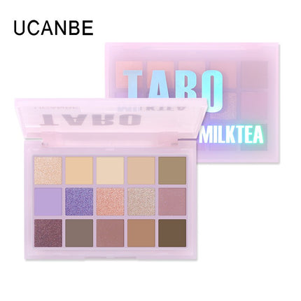 UCANBE - 15 Colors Eyeshadow Palette Taro Milktea 10.8g