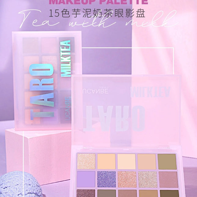 UCANBE - 15 Colors Eyeshadow Palette Taro Milktea 10.8g