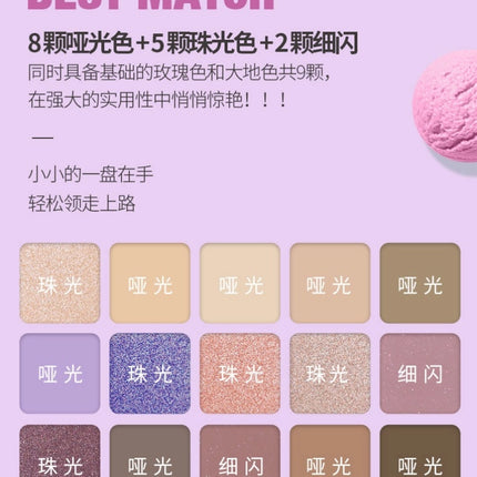 UCANBE - 15 Colors Eyeshadow Palette Taro Milktea 10.8g