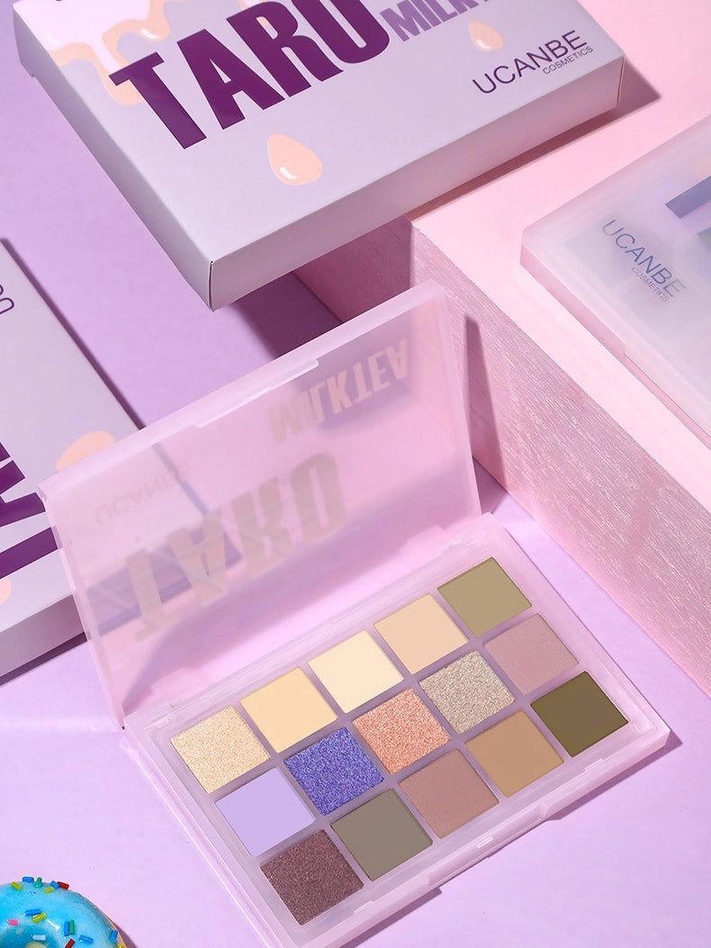 UCANBE 15 Colors Eyeshadow Palette Taro Milktea 10.8g