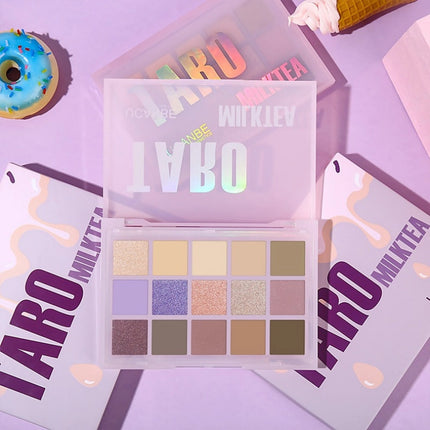 UCANBE - 15 Colors Eyeshadow Palette Taro Milktea 10.8g