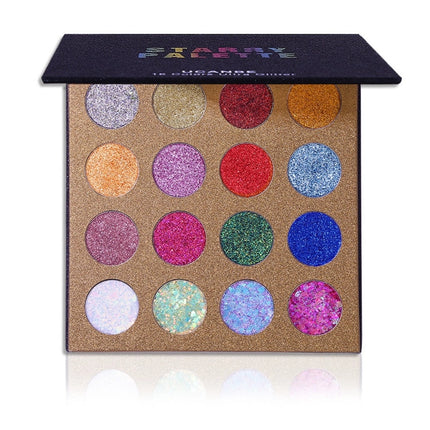 UCANBE - 16 Colors Glitter Eyeshadow Starry Palette 16*1.5g