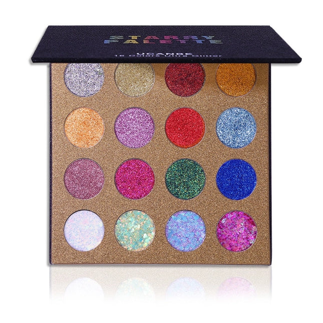 UCANBE - 16 Colors Glitter Eyeshadow Starry Palette 16*1.5g