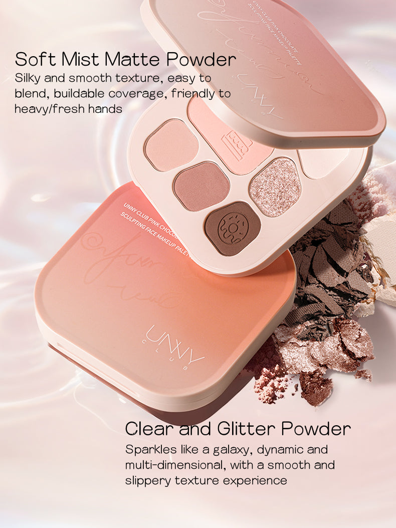 UNNYCLUB - Pink Chocolate Sculpting Face Makeup Palette 9.5g