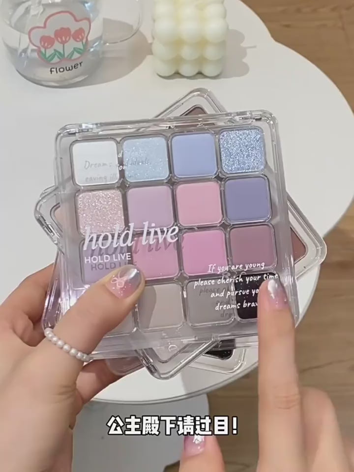 Load video: HOLD LIVE 16 Colors Eyeshadow Tray 19.2g