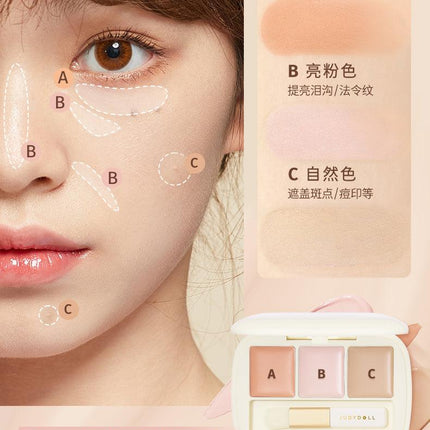 Judydoll Moisturizing Three-Color Concealer Palette JD091 - Chic Decent