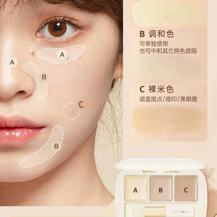 Judydoll Moisturizing Three-Color Concealer Palette JD091 - Chic Decent